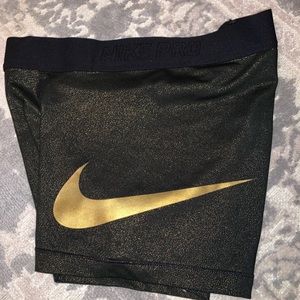 *RARE* Gold Nike Pro Compression Shorts